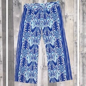 🍍Lilly Pulitzer *Rare* Bal Harbor PINEAPPLE  Palazzo Wide Leg Pants Sz. M